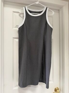 Beyond Yoga Gray Tank Dress with White Trim